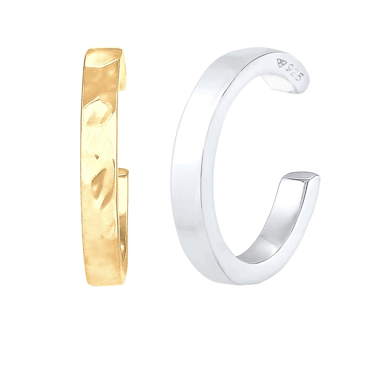 Bunt - Elli | Earcuff Set Bicolor | 925 Sterling Silber Vergoldet