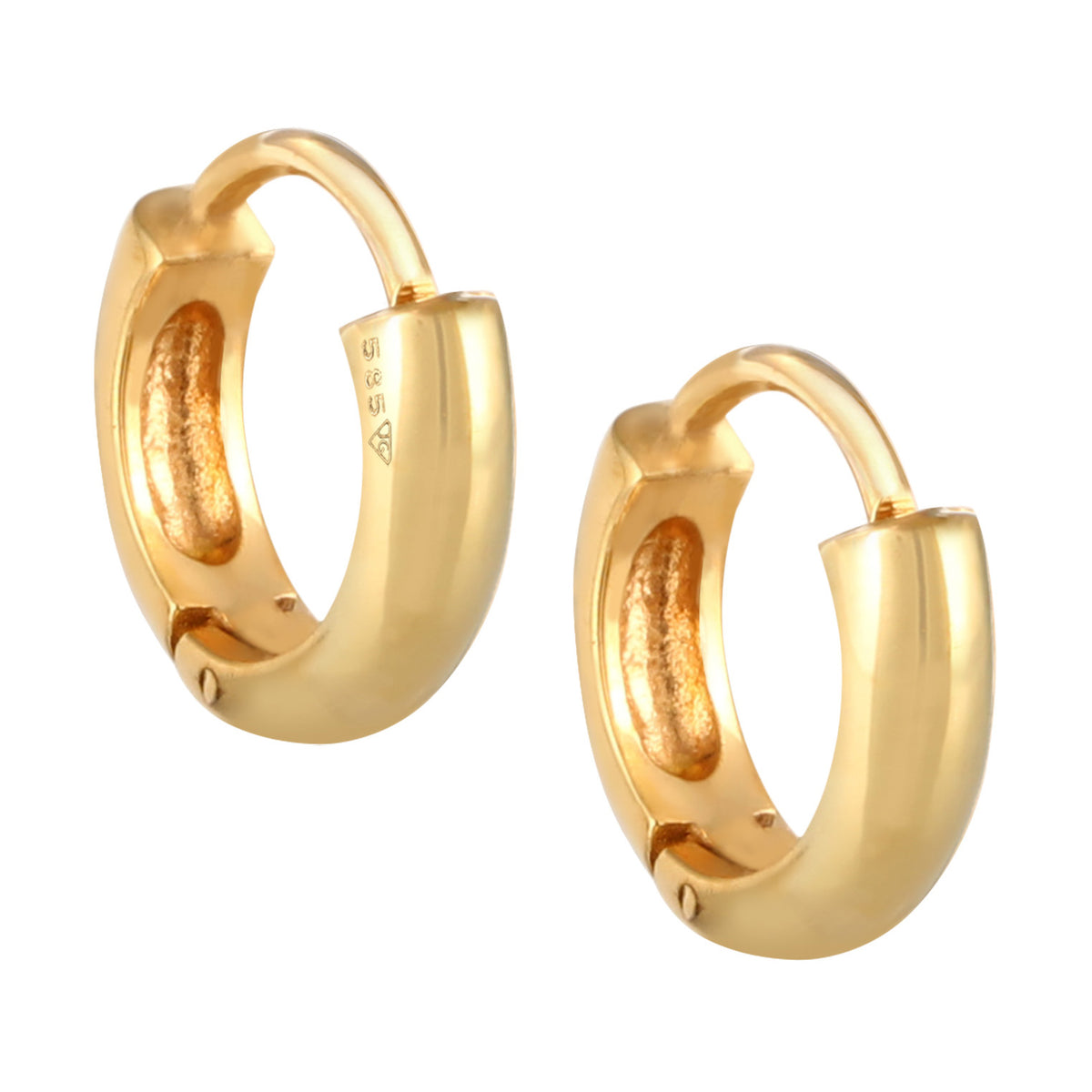 Gold - Elli PREMIUM | Creolen Klassisch | 585er Gelbgold