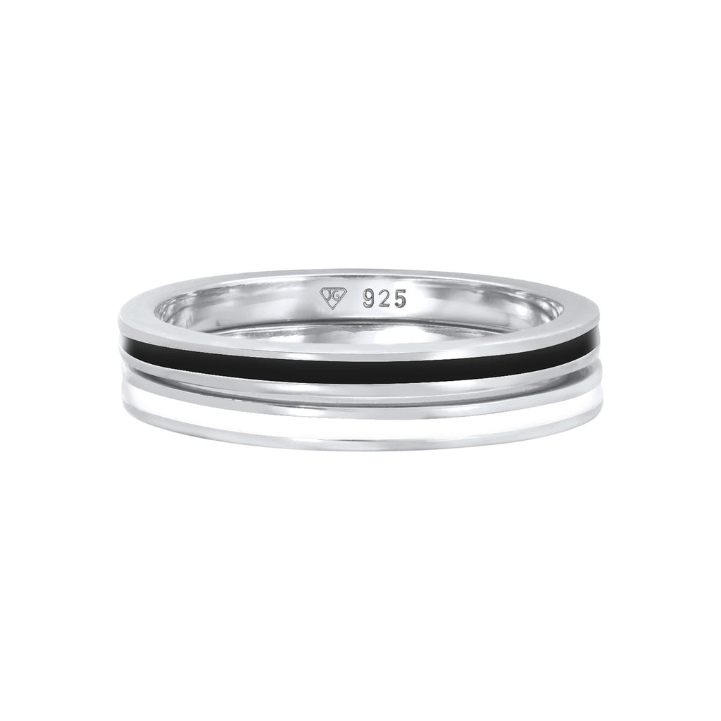 Silber - Elli | Bandring Set | Emaille | 925er Sterling Silber