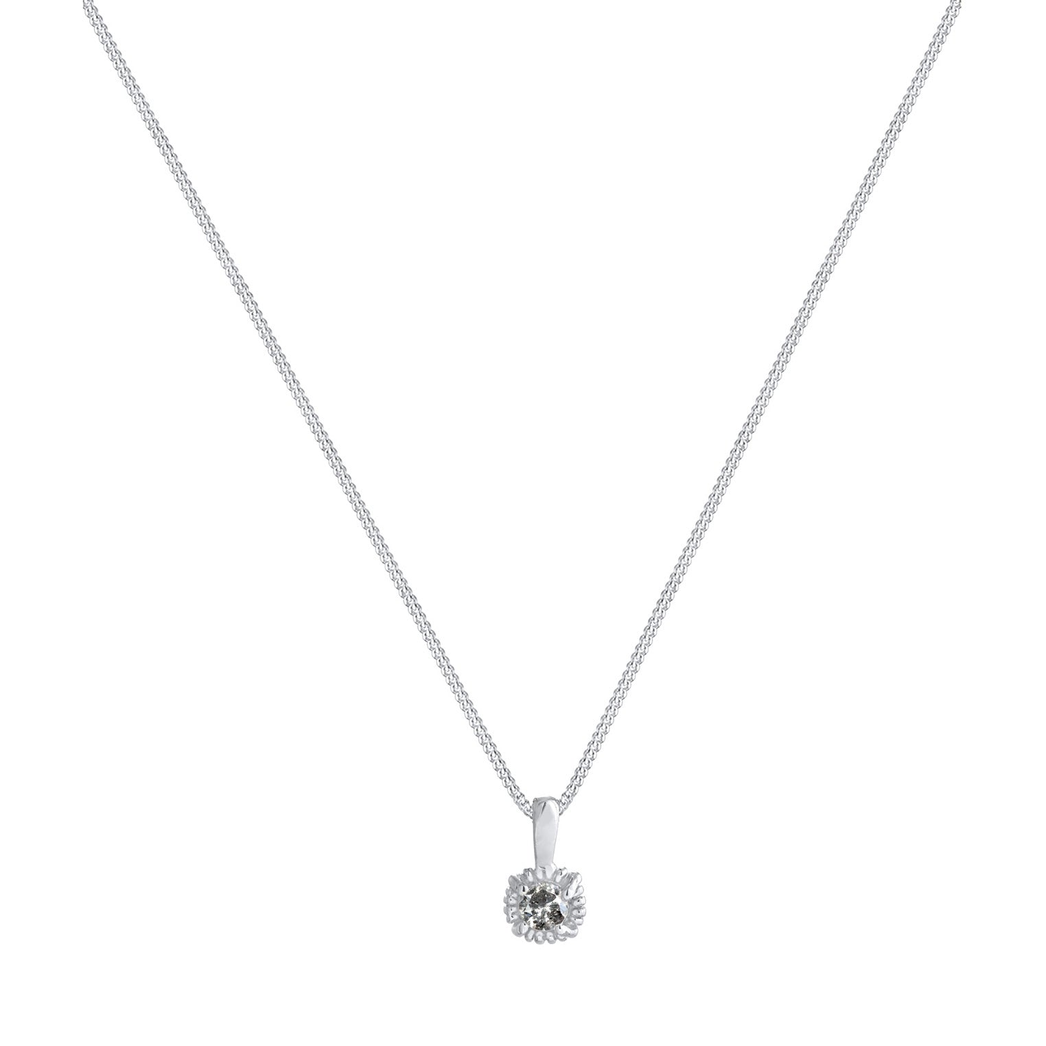 Silber - Elli DIAMONDS | Halskette | Salt & Pepper Diamant (0.11 ct.) | 925er Sterling Silber
