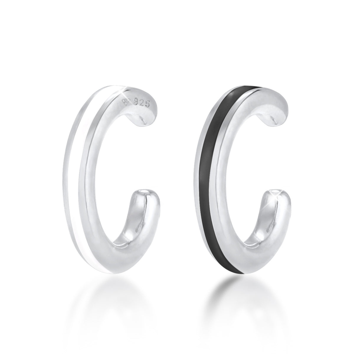 Silber - Elli | Earcuff Set | Emaille | 925er Sterling Silber
