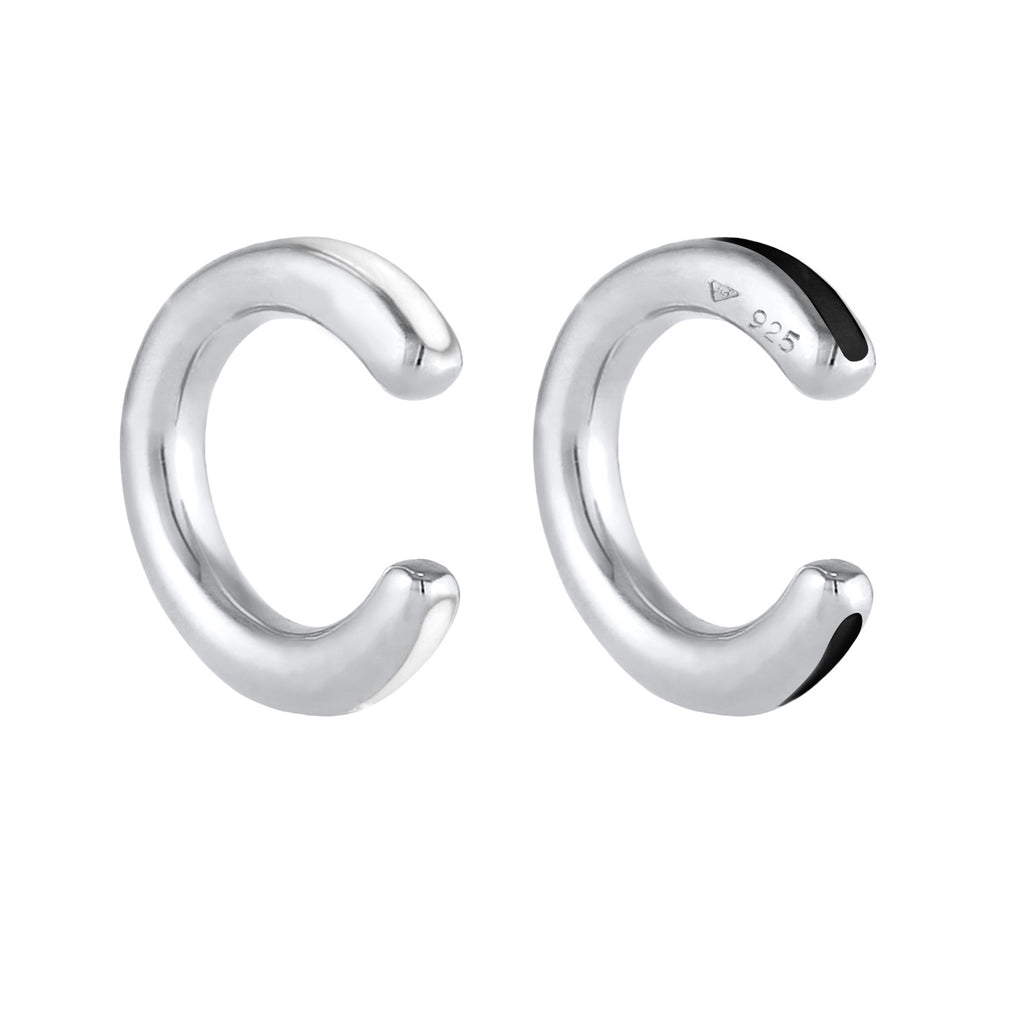 Silber - Elli | Earcuff Set | Emaille | 925er Sterling Silber
