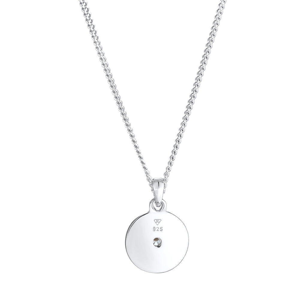 Silber - Elli | Halskette Stern Plättchen | Zirkonia (Weiß) | 925er Sterling Silber