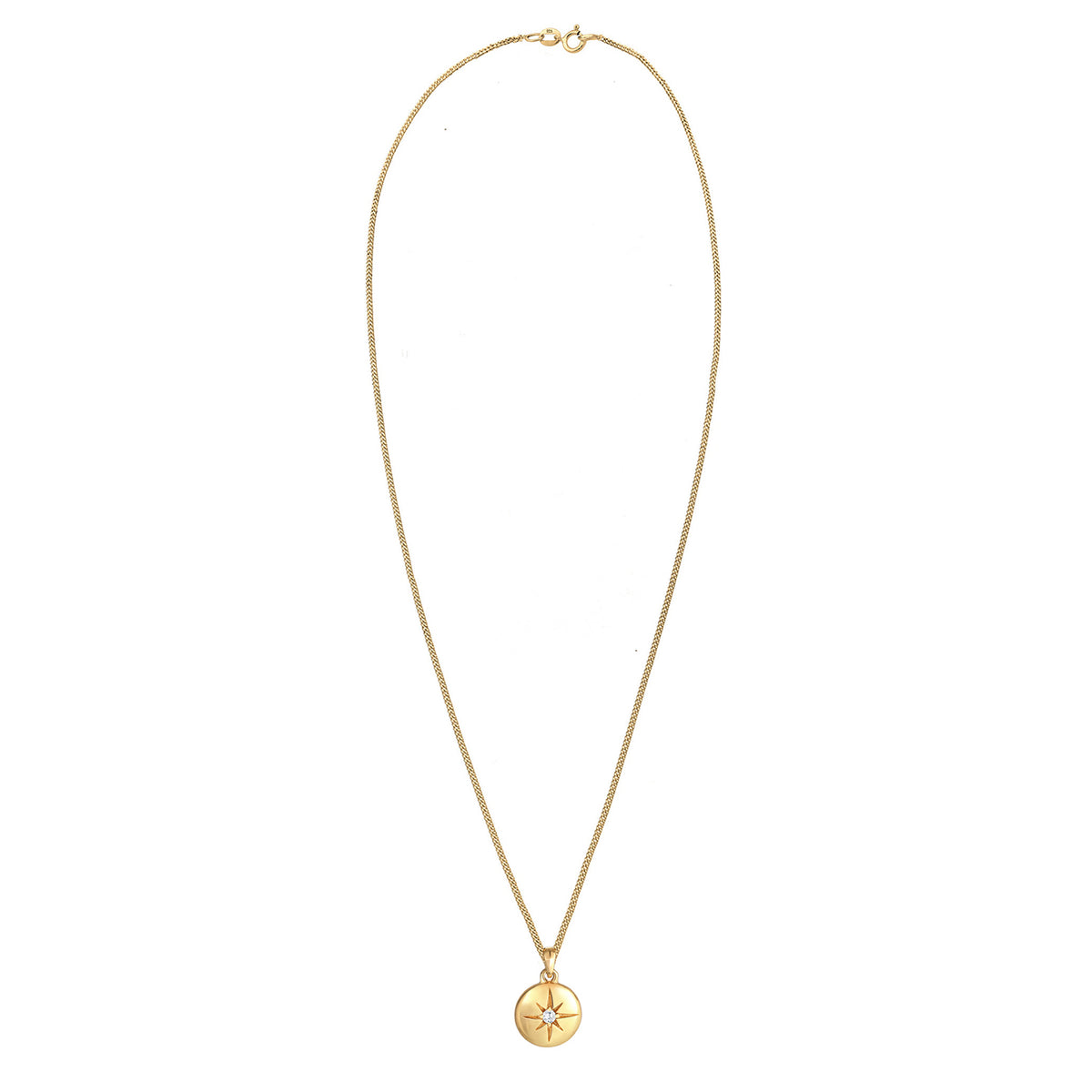 Gold - Elli | Halskette Stern Plättchen | Zirkonia (Weiß) | 925er Sterling Silber