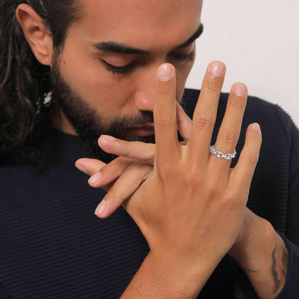 Silber - Elli | Ring Schiffsankerglieder | 925er Sterling Silber