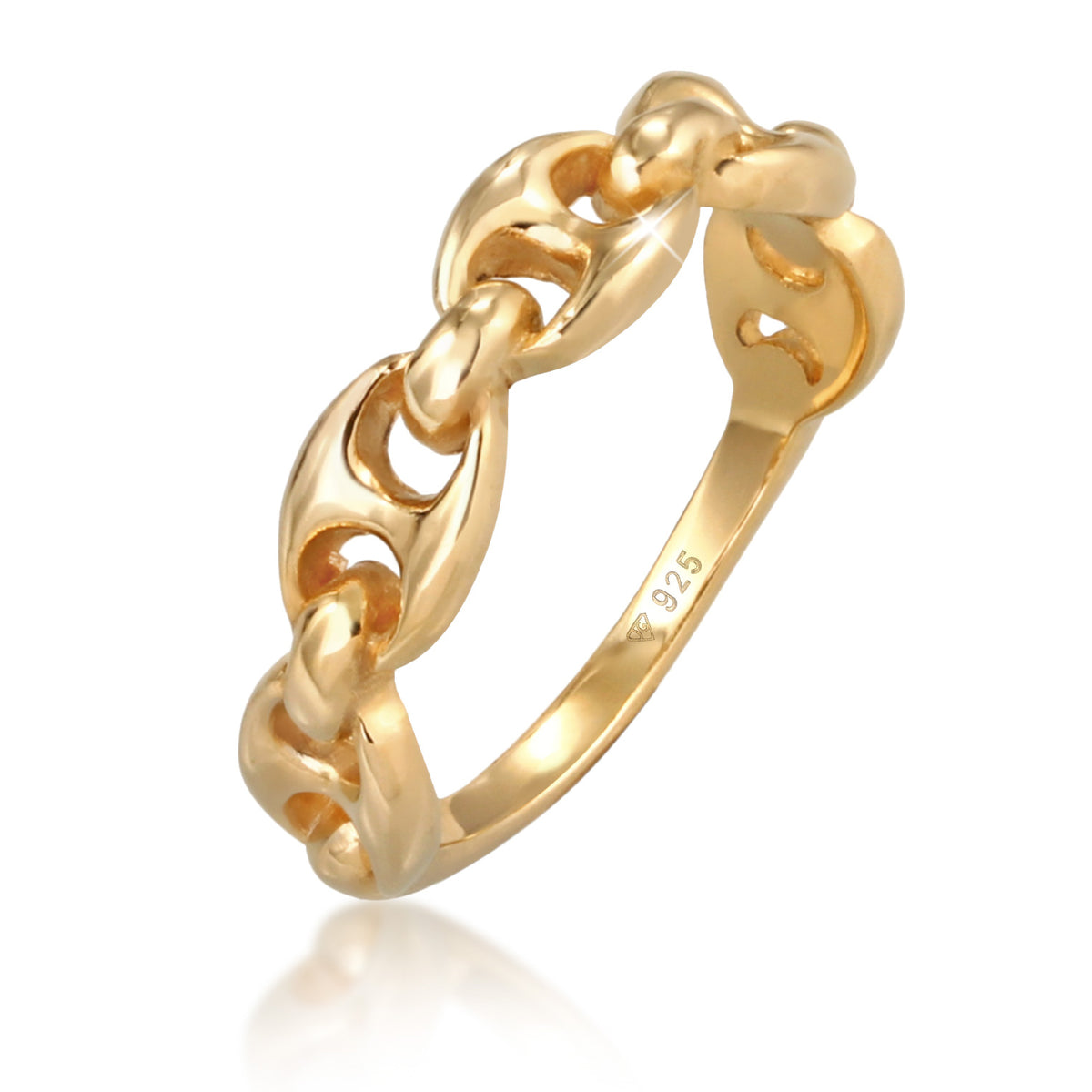 Gold - Elli | Ring Schiffsankerglieder | 925er Sterling Silber