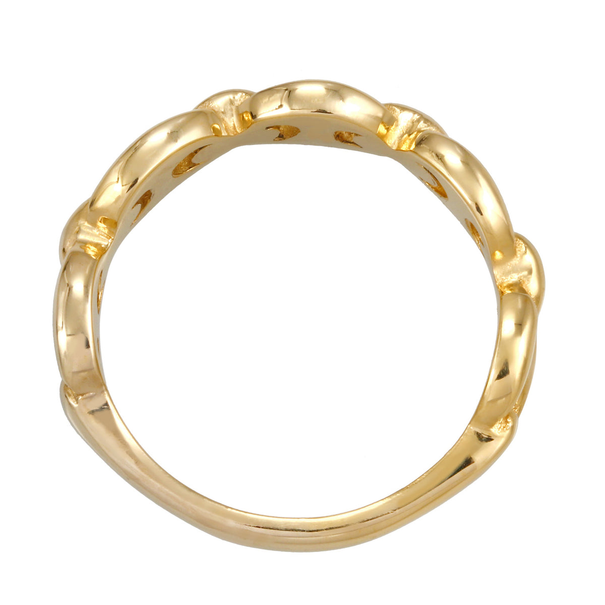 Gold - Elli | Ring Schiffsankerglieder | 925er Sterling Silber