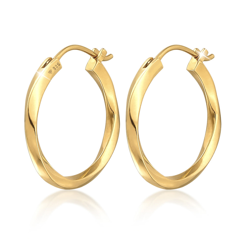 Gold - Elli PREMIUM | Creolen Twisted | 925er Sterling Silber