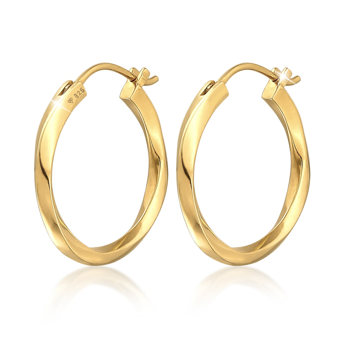 Gold - Elli PREMIUM | Creolen Twisted | 925er Sterling Silber