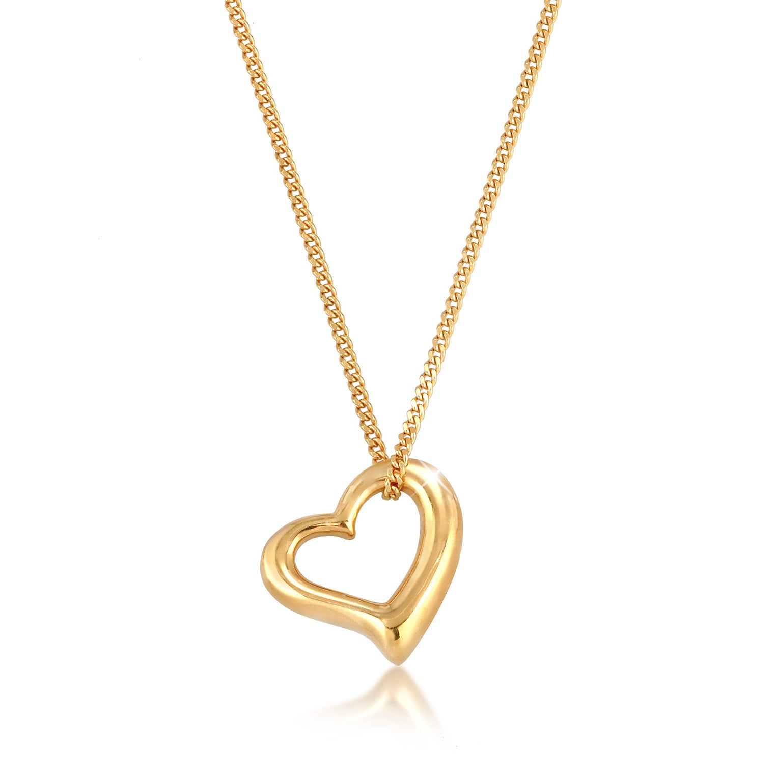 Gold - Elli | Halskette Herz Cut Out | 925er Sterling Silber