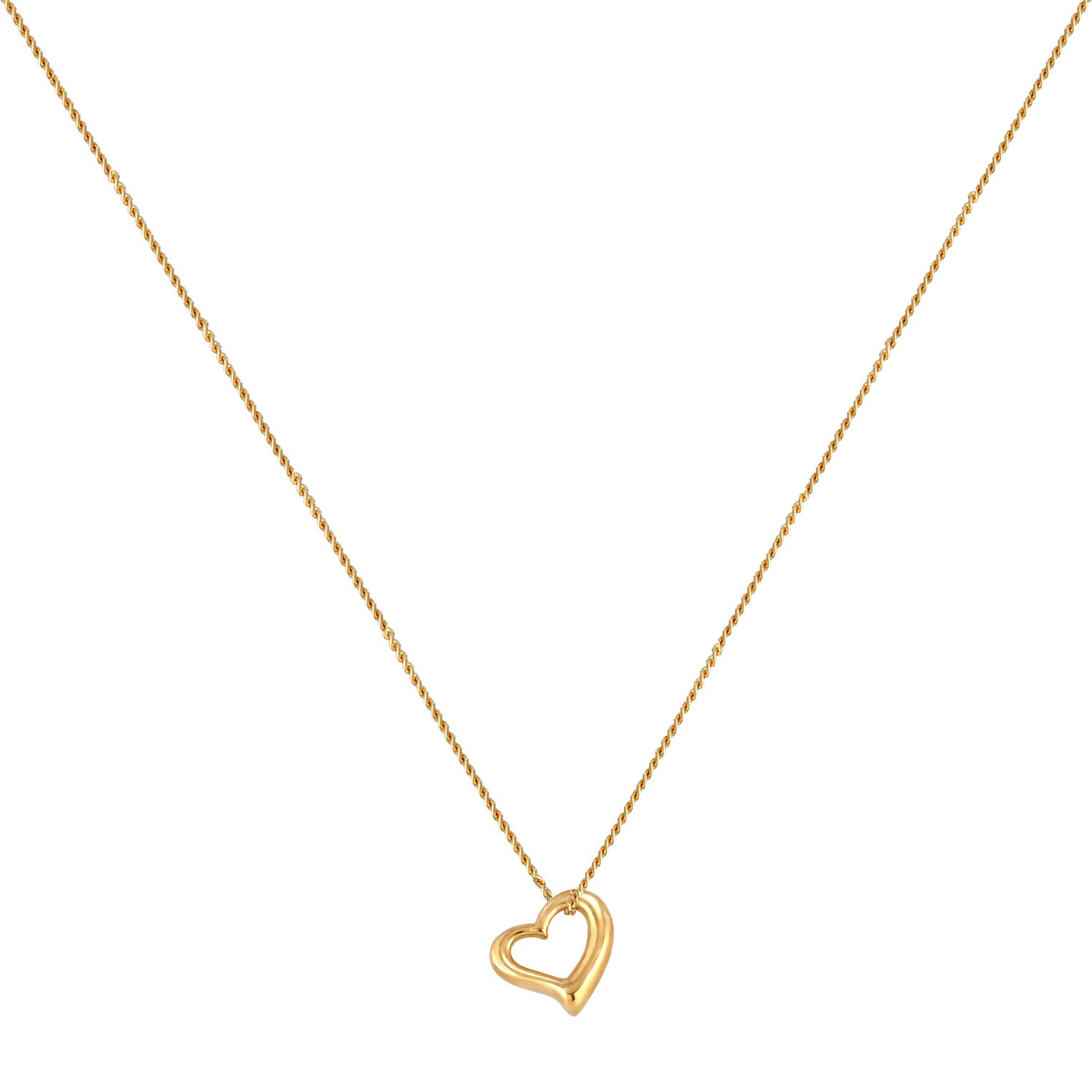 Gold - Elli | Halskette Herz Cut Out | 925er Sterling Silber