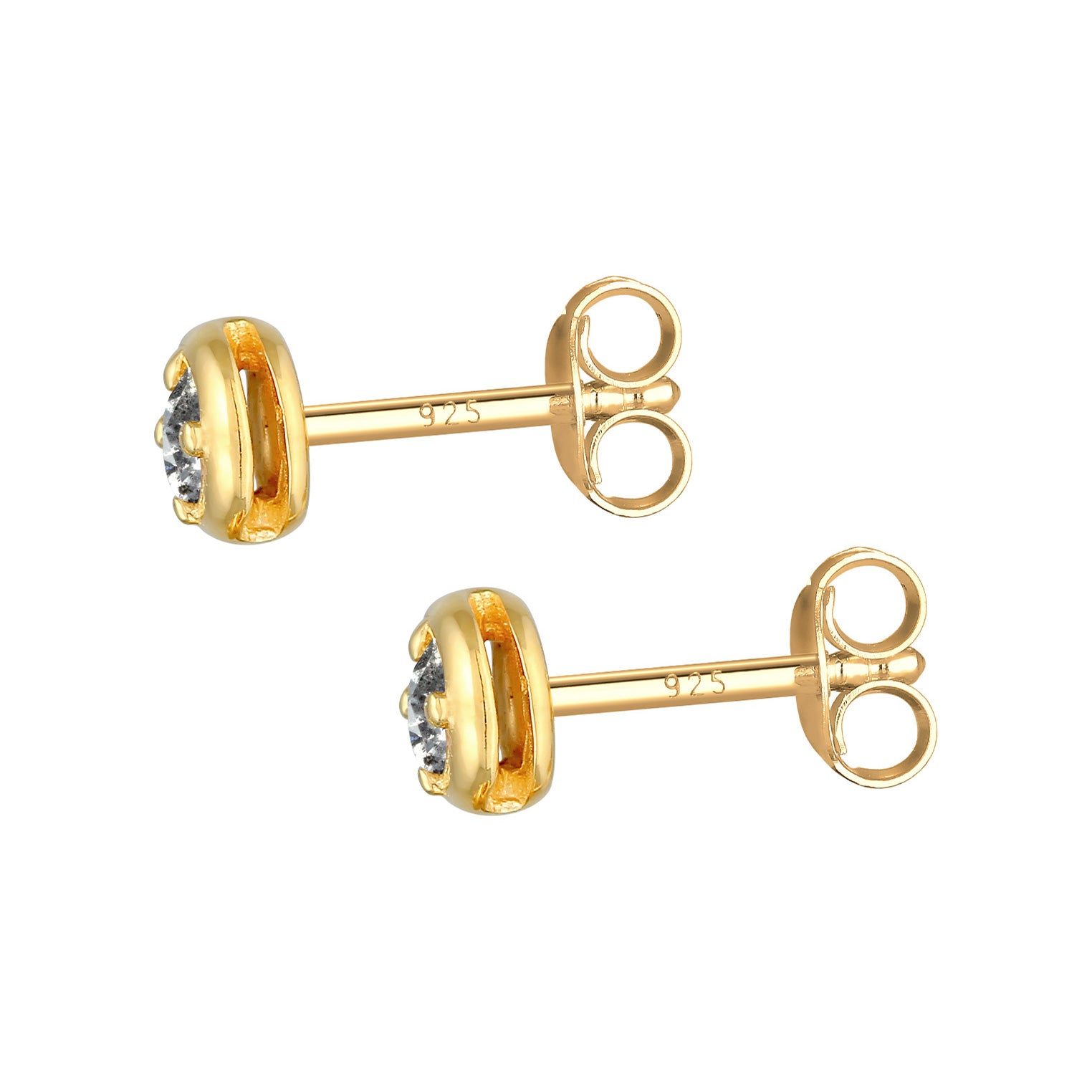 Gold - Elli DIAMONDS | Ohrstecker | Salt & Pepper Diamant (0.11 ct.) | 925er Sterling Silber