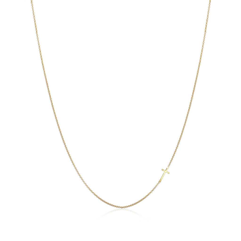 Gold - Elli PREMIUM | Halskette Kreuz | 375er Gelbgold