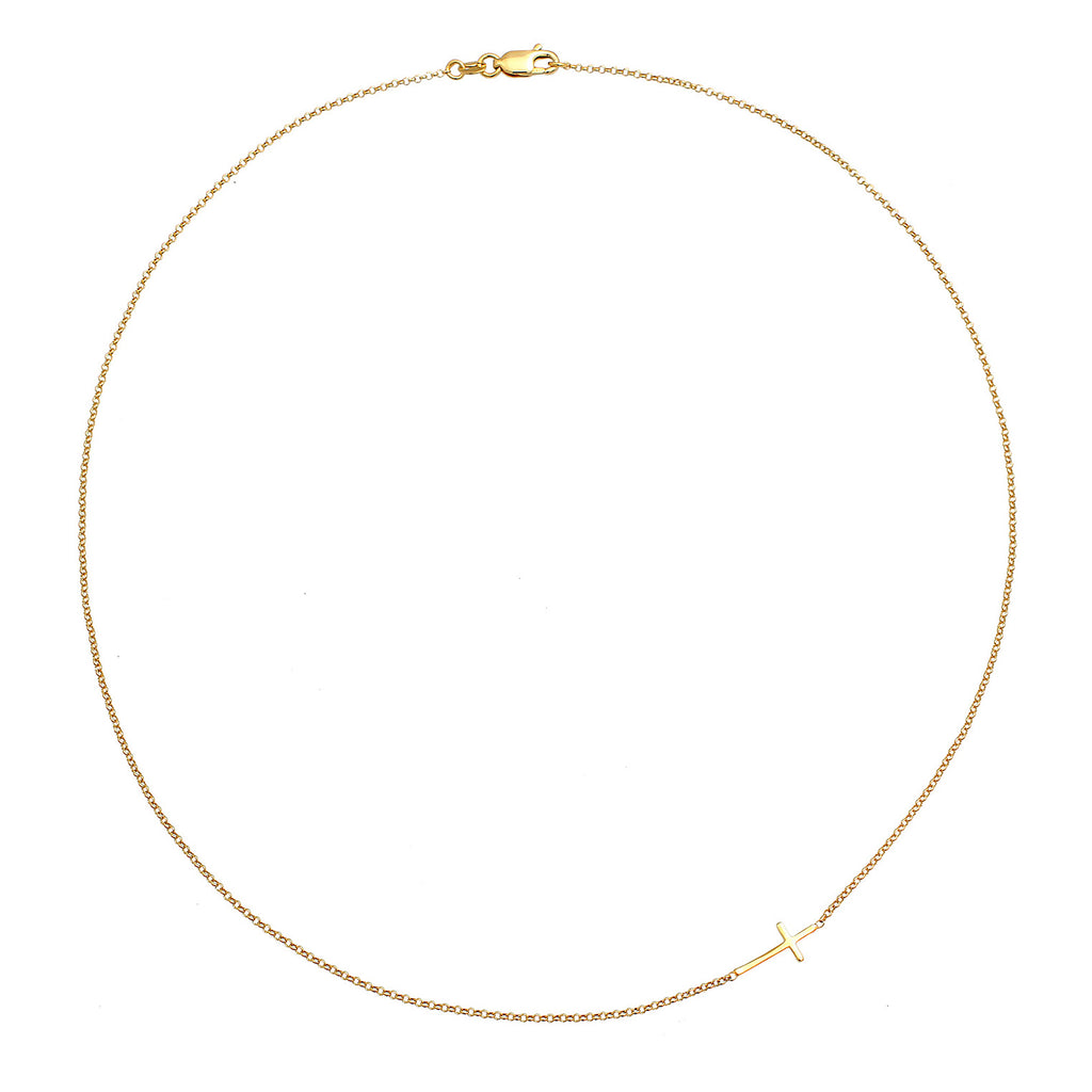Gold - Elli PREMIUM | Halskette Kreuz | 375er Gelbgold