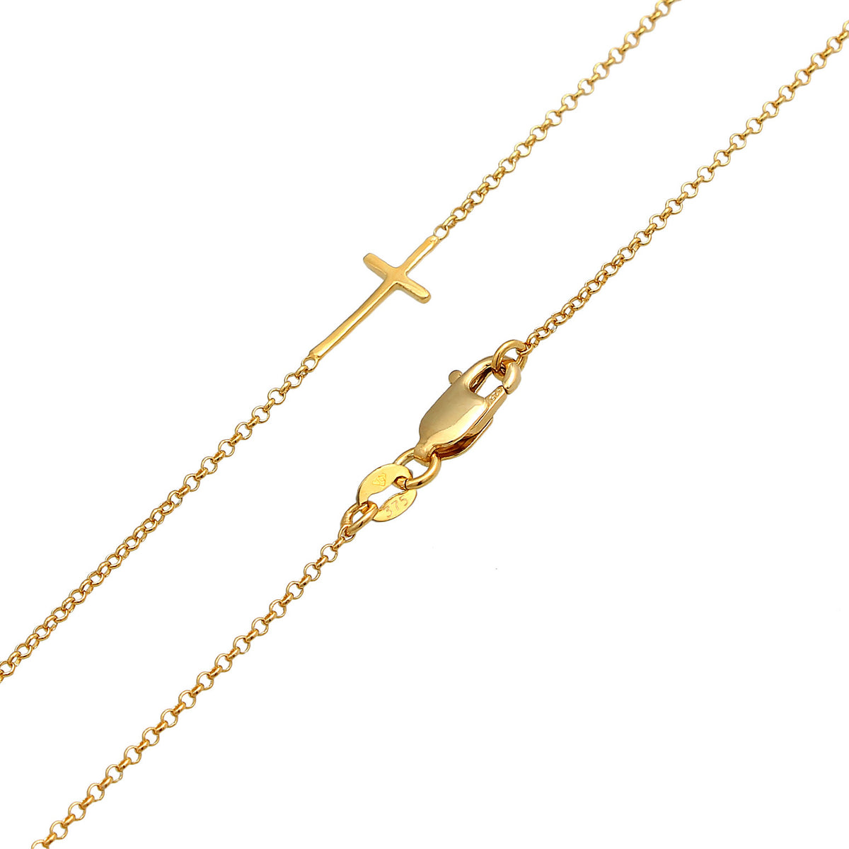 Gold - Elli PREMIUM | Halskette Kreuz | 375er Gelbgold