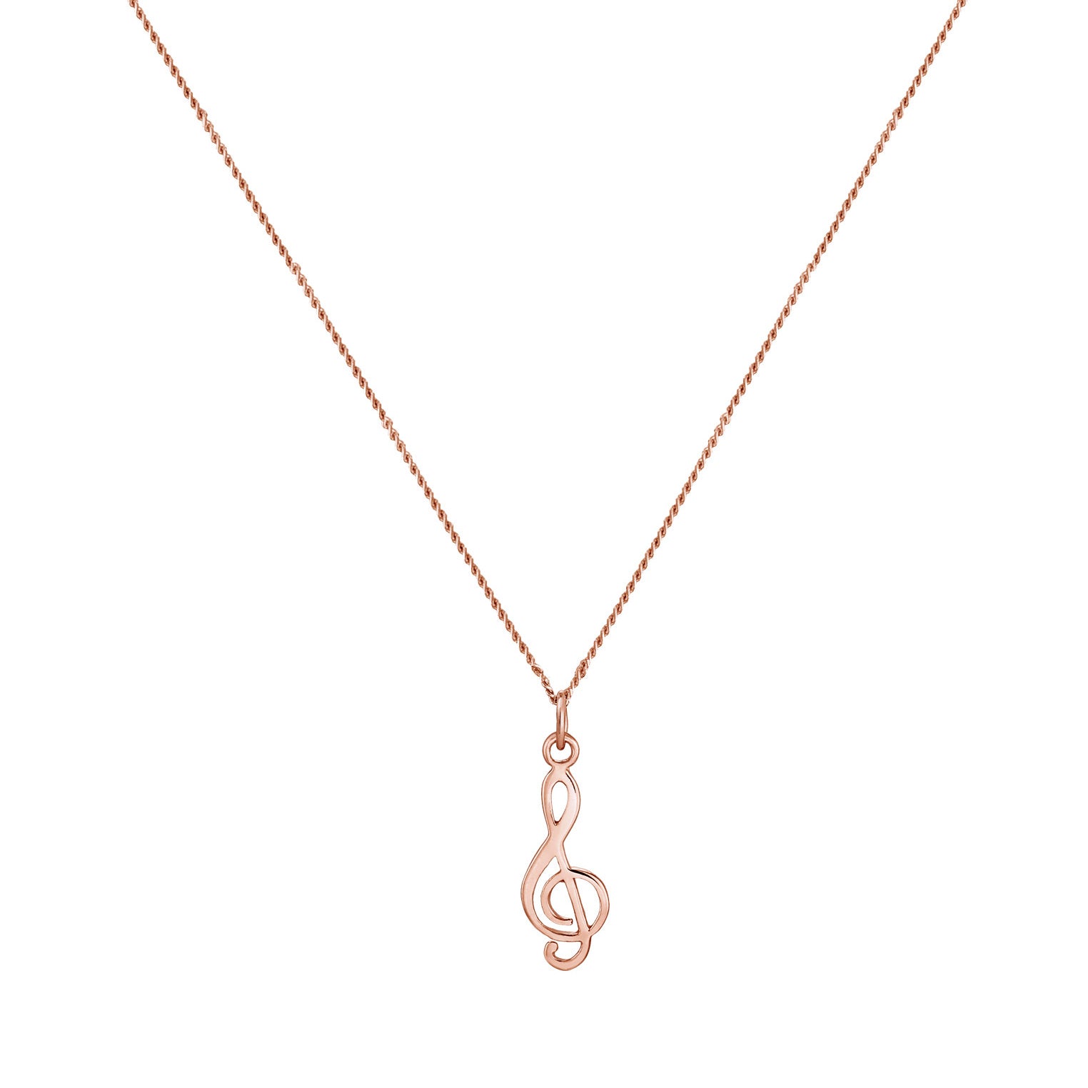 Roségold - Elli | Halskette Notenschlüssel | 925 Sterling Silber Rosévergoldet