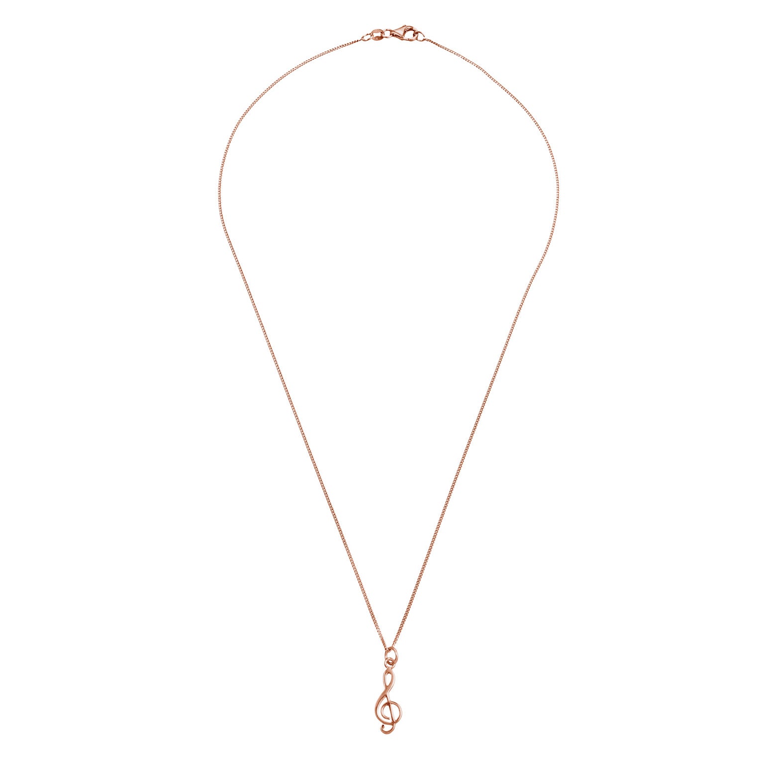 Roségold - Elli | Halskette Notenschlüssel | 925 Sterling Silber Rosévergoldet