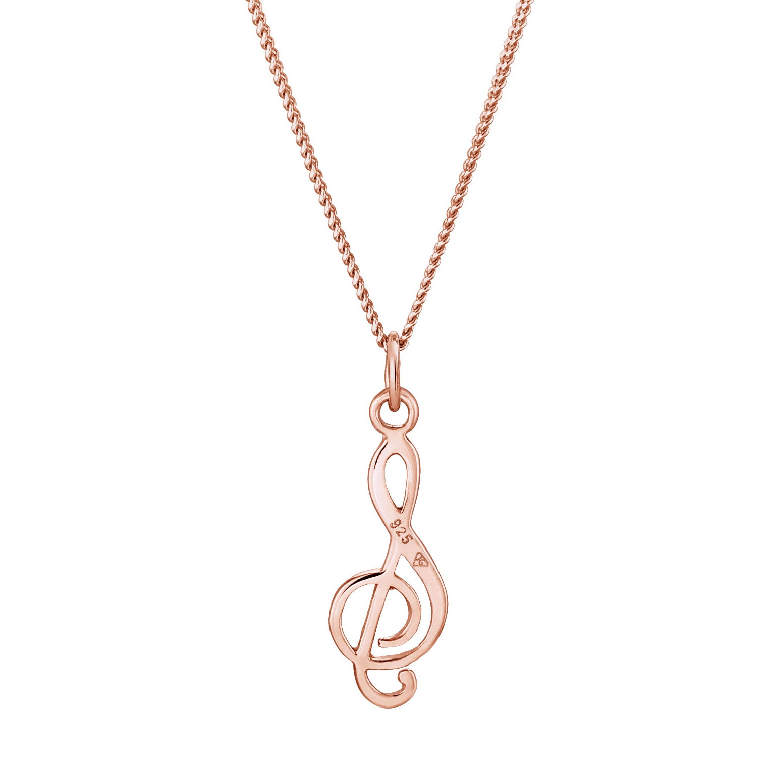 Roségold - Elli | Halskette Notenschlüssel | 925 Sterling Silber Rosévergoldet