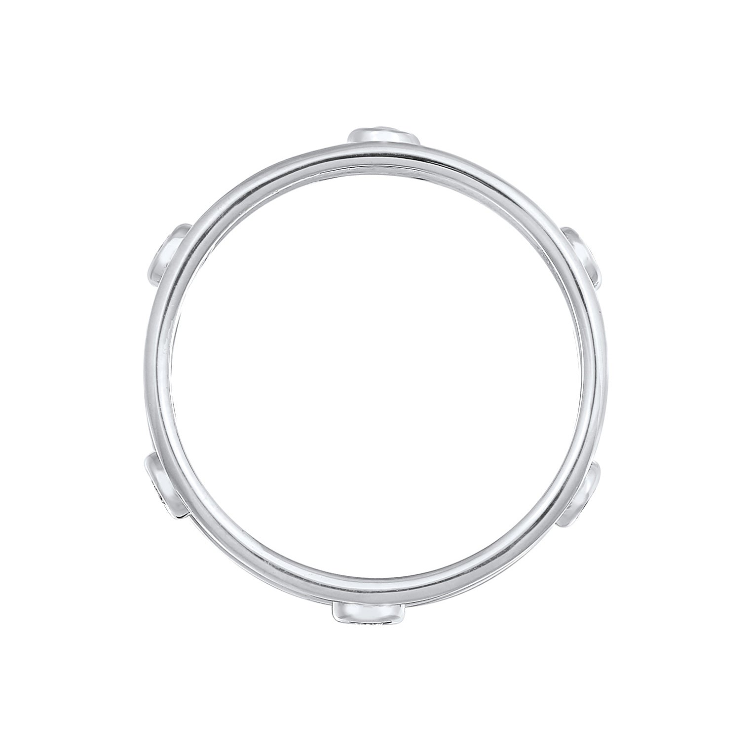 Silber - Elli | Ring Doppelt | Kristalle (Weiß) | 925er Sterling Silber
