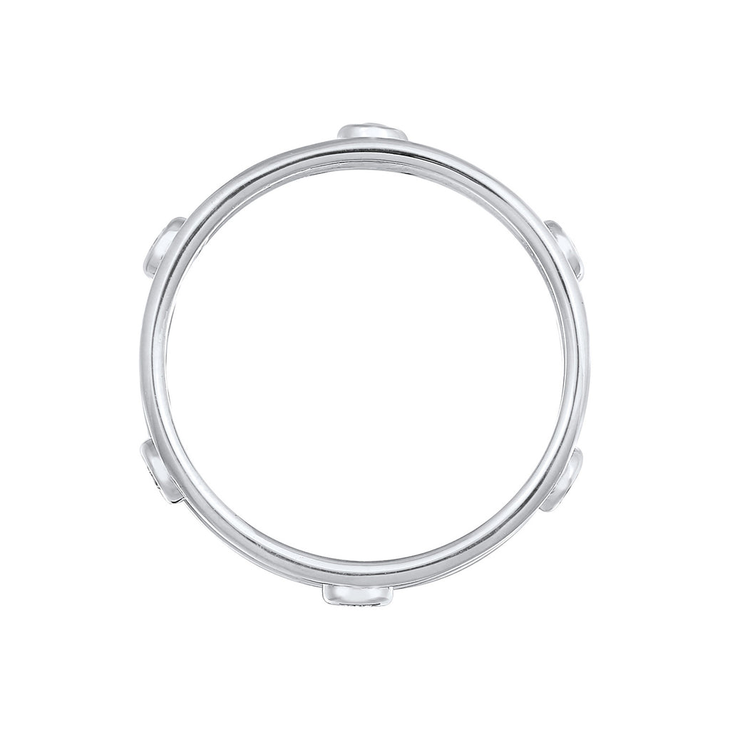 Silber - Elli | Ring Doppelt | Mit Kristallen von Swarovski® (Weiß) | 925er Sterling Silber
