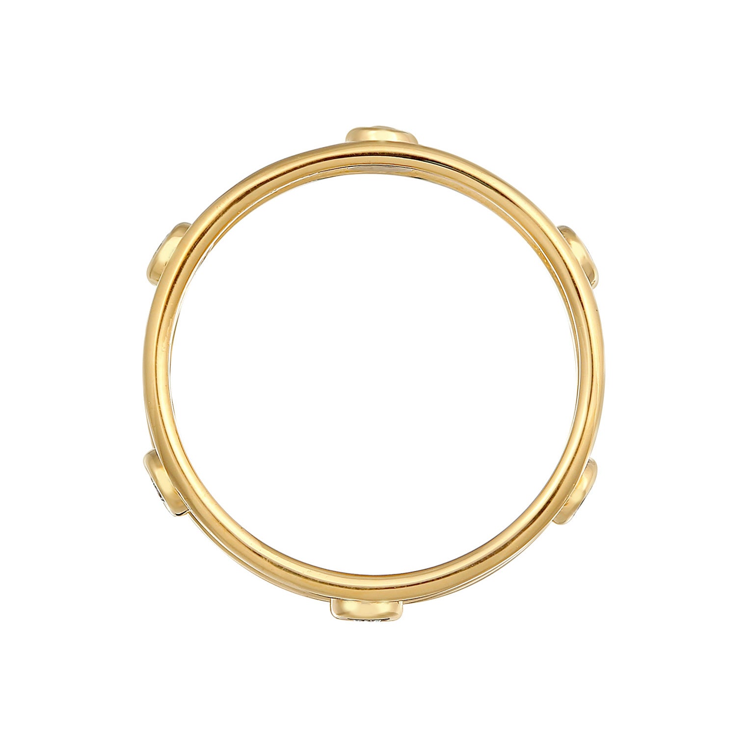 Gold - Elli | Ring Doppelt | Kristalle (Weiß) | 925er Sterling Silber