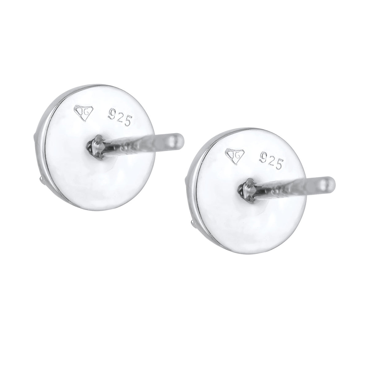 Silber - Elli | Ohrstecker Rund | Mit Kristallen von Swarovski® (weiß) | 925er Sterling Silber
