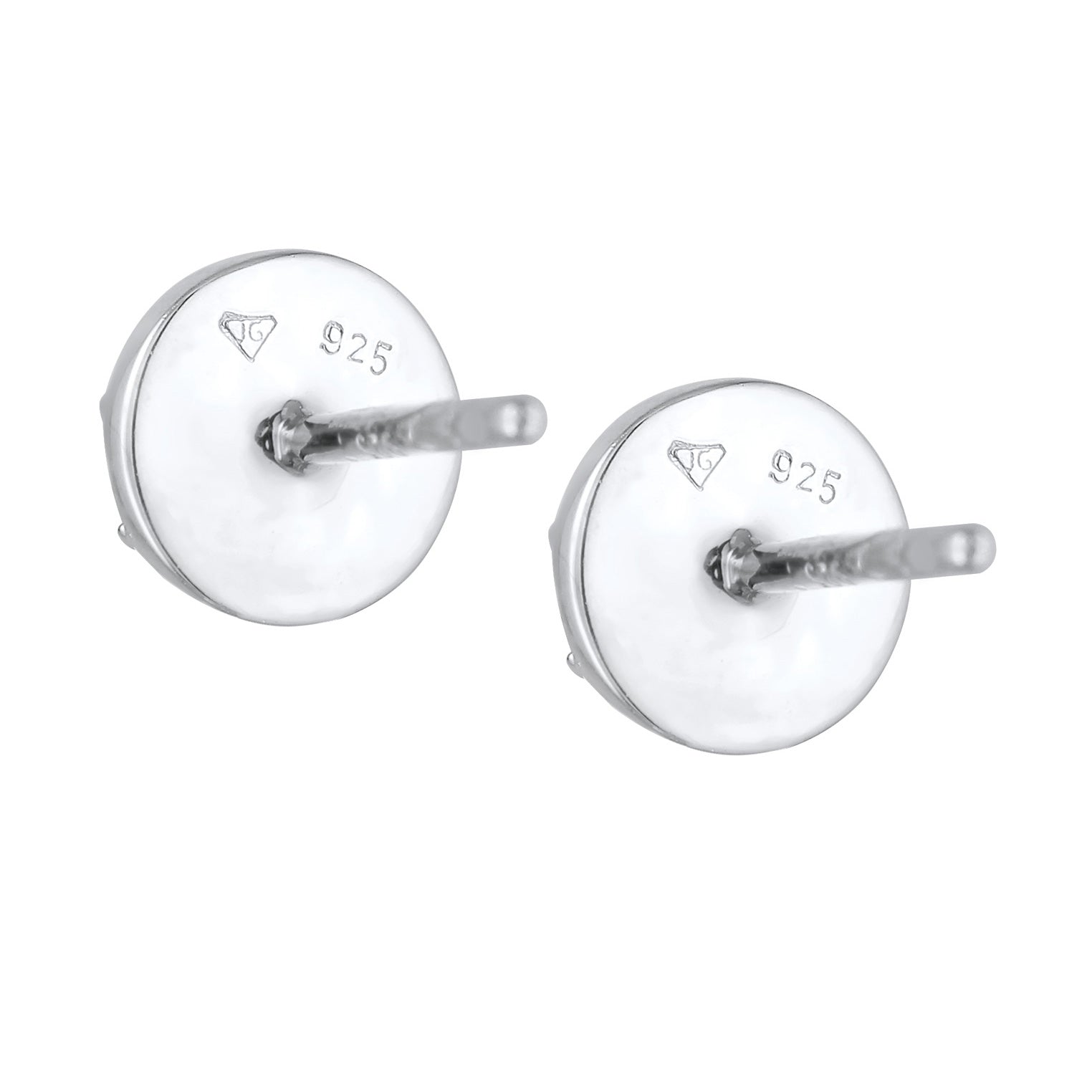 Silber - Elli | Ohrstecker Rund | Mit Kristallen von Swarovski® (weiß) | 925er Sterling Silber