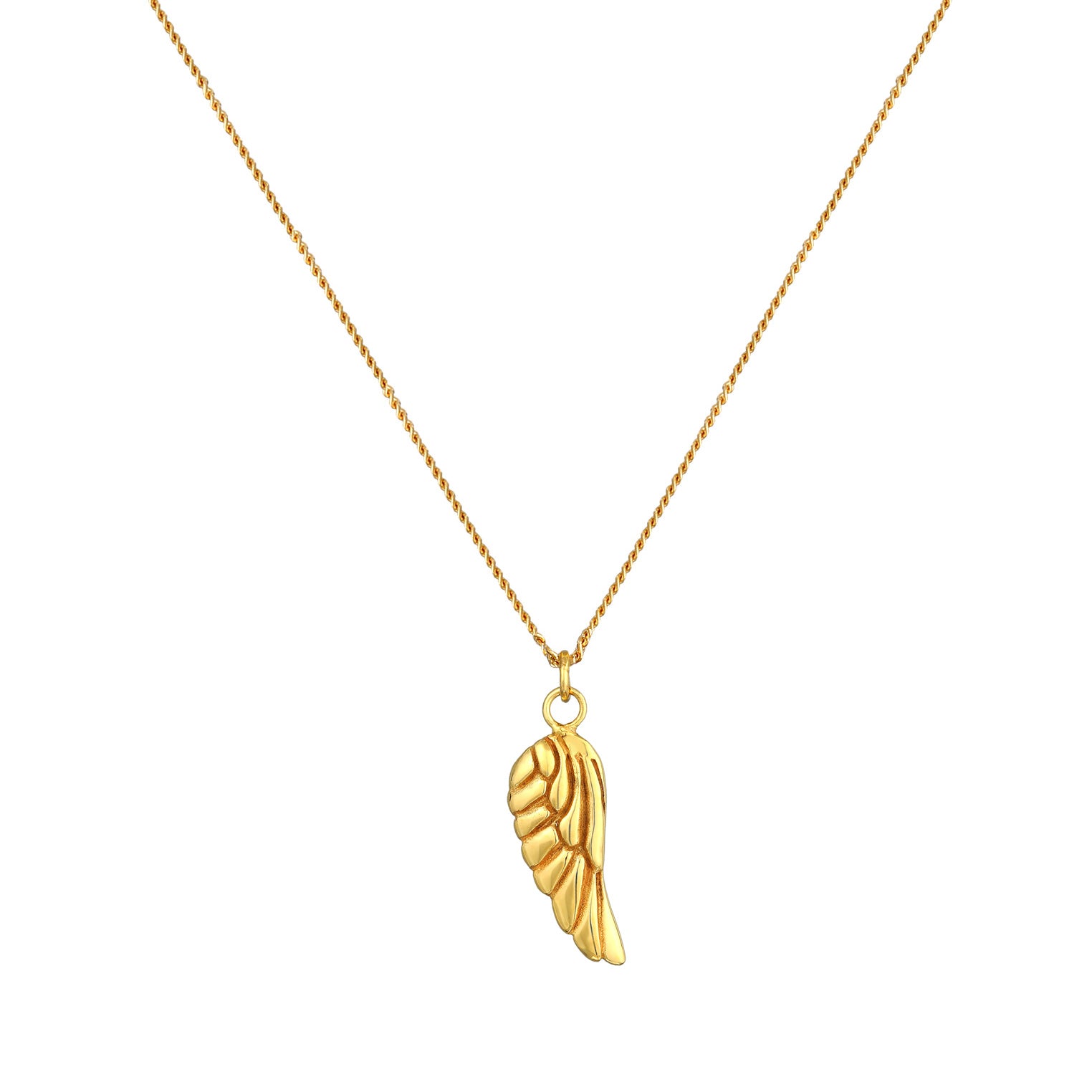 Gold - Elli PREMIUM | Halskette Flügel | 375er Gelbgold