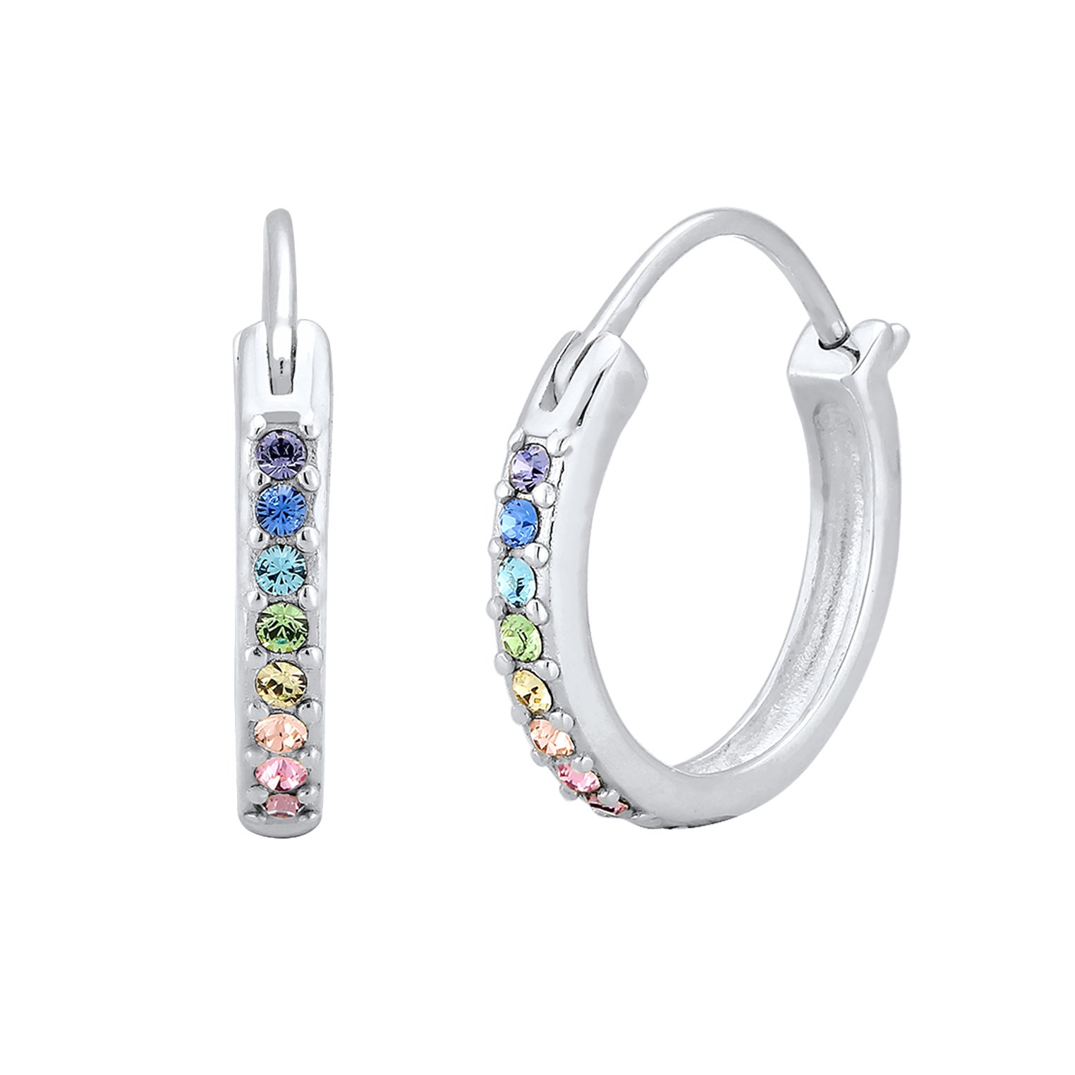 Silber - Elli | Creole | Kristall (Rosa) | 925 Sterling Silber