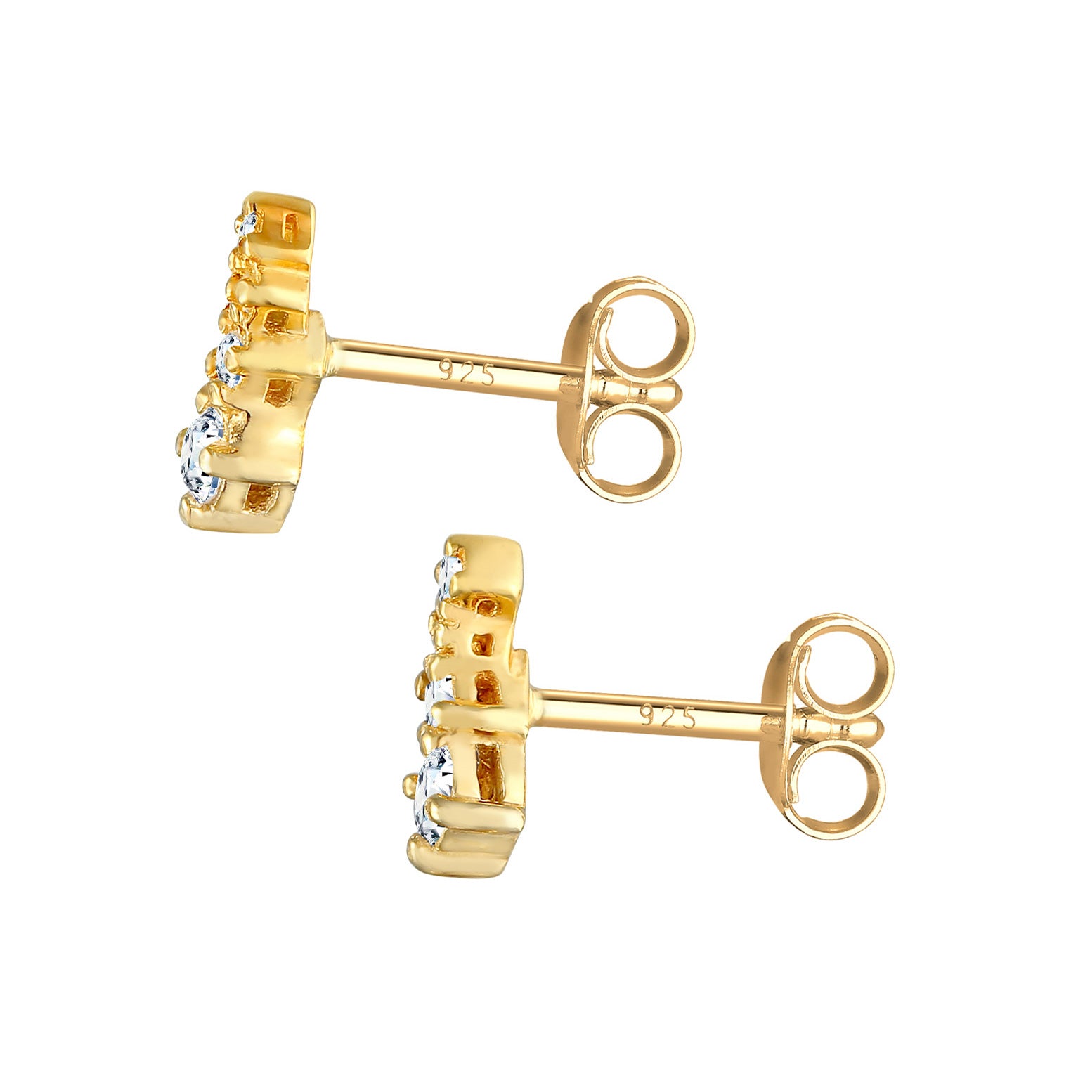 Gold - Elli DIAMONDS | Ohstecker Astro | Diamant (Weiß, 0.17 ct.) | 925er Sterling Silber Vergoldet