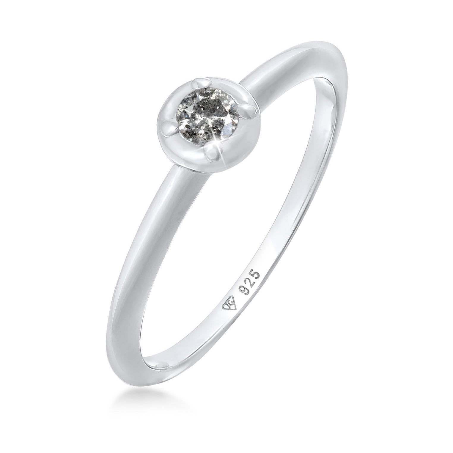 Silber - Elli DIAMONDS | Ring | Salt & Pepper Diamant (0.05 ct.) | 925er Sterling Silber