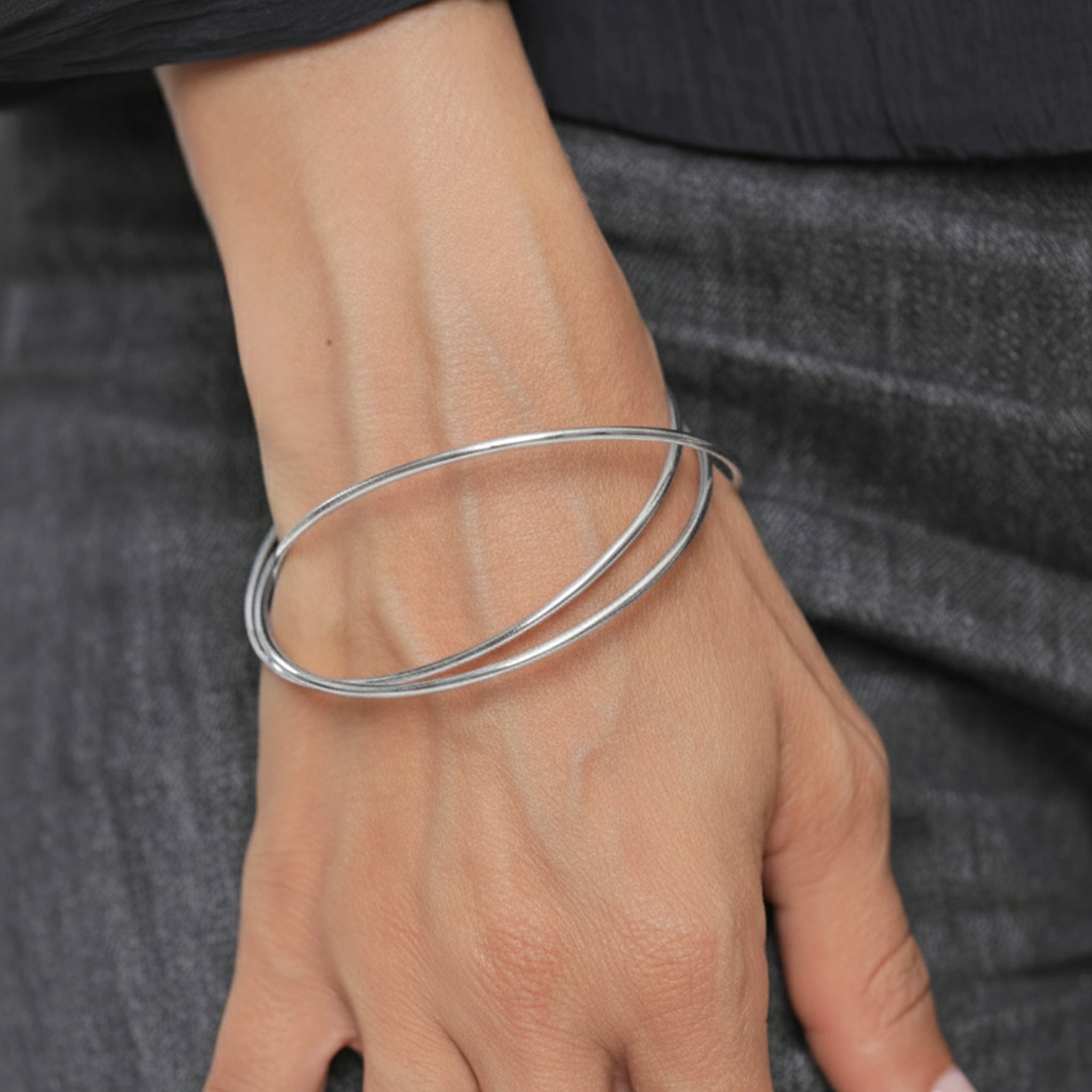 Silber - Elli PREMIUM | Armreif Verschlungen | 925er Sterling Silber