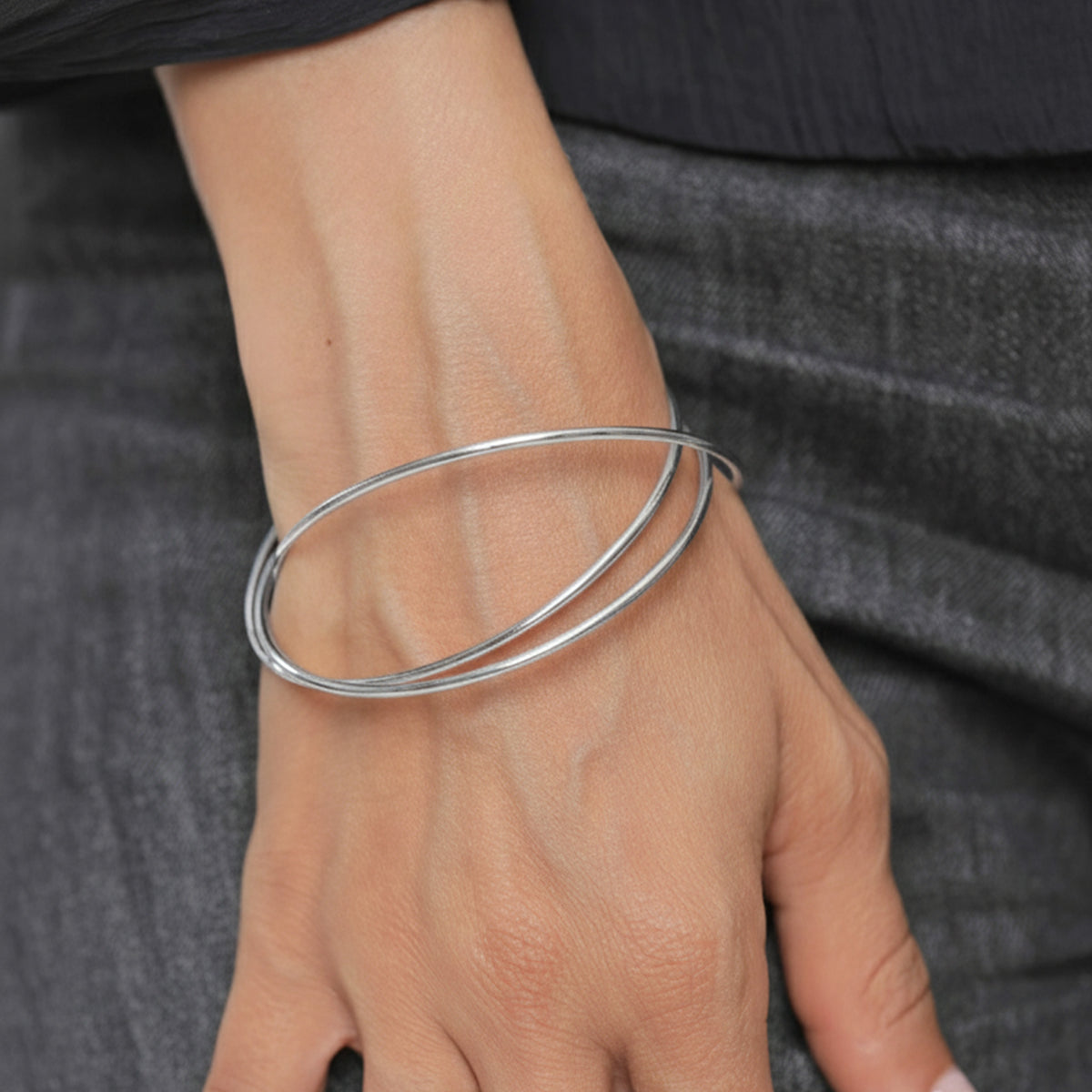 Silber - Elli PREMIUM | Armreif Verschlungen | 925er Sterling Silber