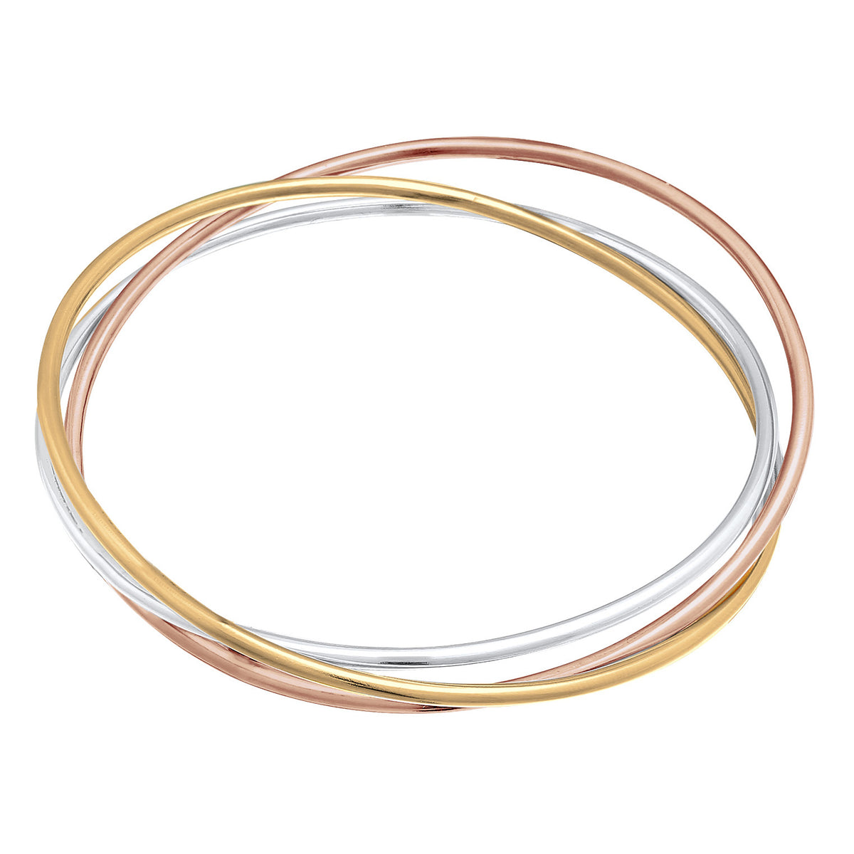 Dreifarbig - Elli PREMIUM | Armreif Verschlungen | 925er Sterling Silber Rosé-vergoldet