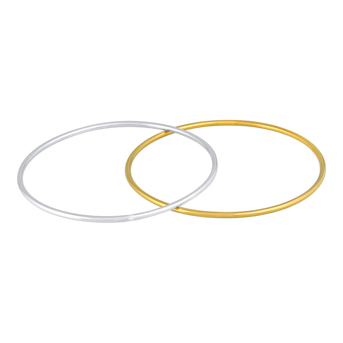 Zweifarbig - Elli PREMIUM | Armreif 2er Set Bicolor | 925 Sterling Silber