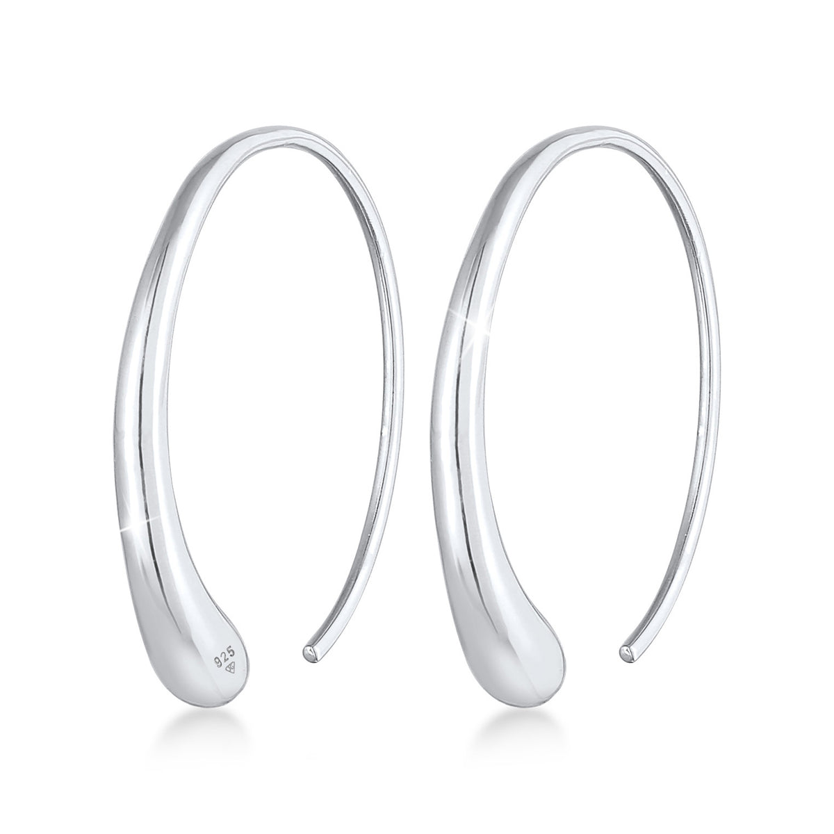 Silber - Elli | Creole Oval Offen | 925er Sterling Silber