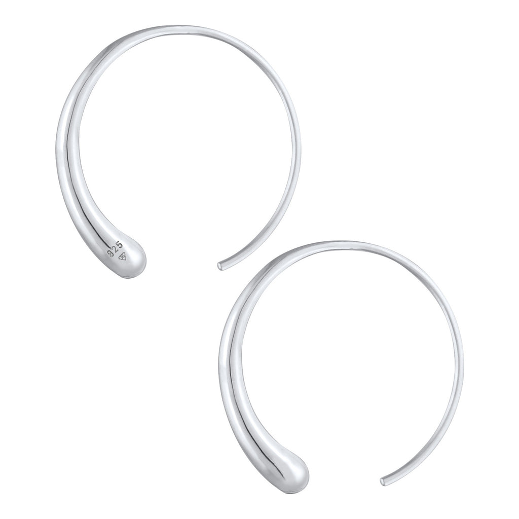 Silber - Elli | Creole Oval Offen | 925er Sterling Silber