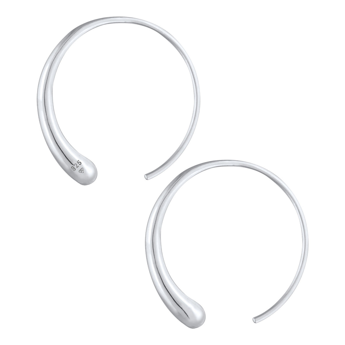 Silber - Elli | Creole Oval Offen | 925er Sterling Silber