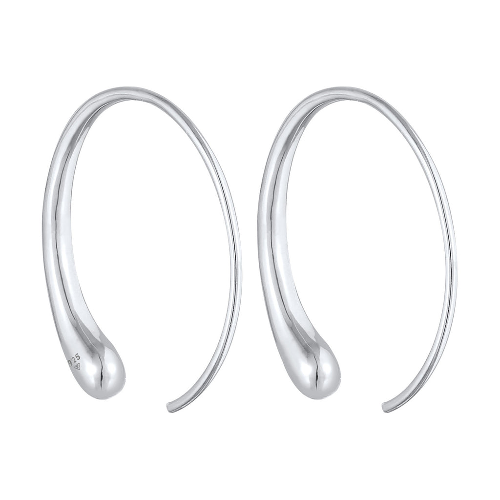 Silber - Elli | Creole Oval Offen | 925er Sterling Silber