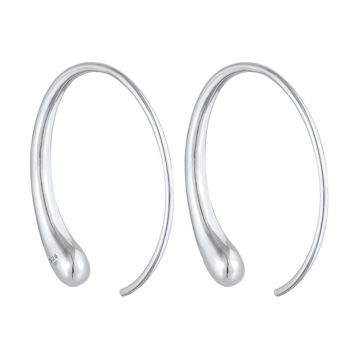 Silber - Elli | Creole Oval Offen | 925er Sterling Silber