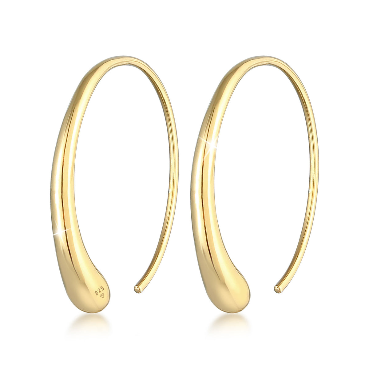 Gold - Elli | Creole Oval Offen | 925er Sterling Silber