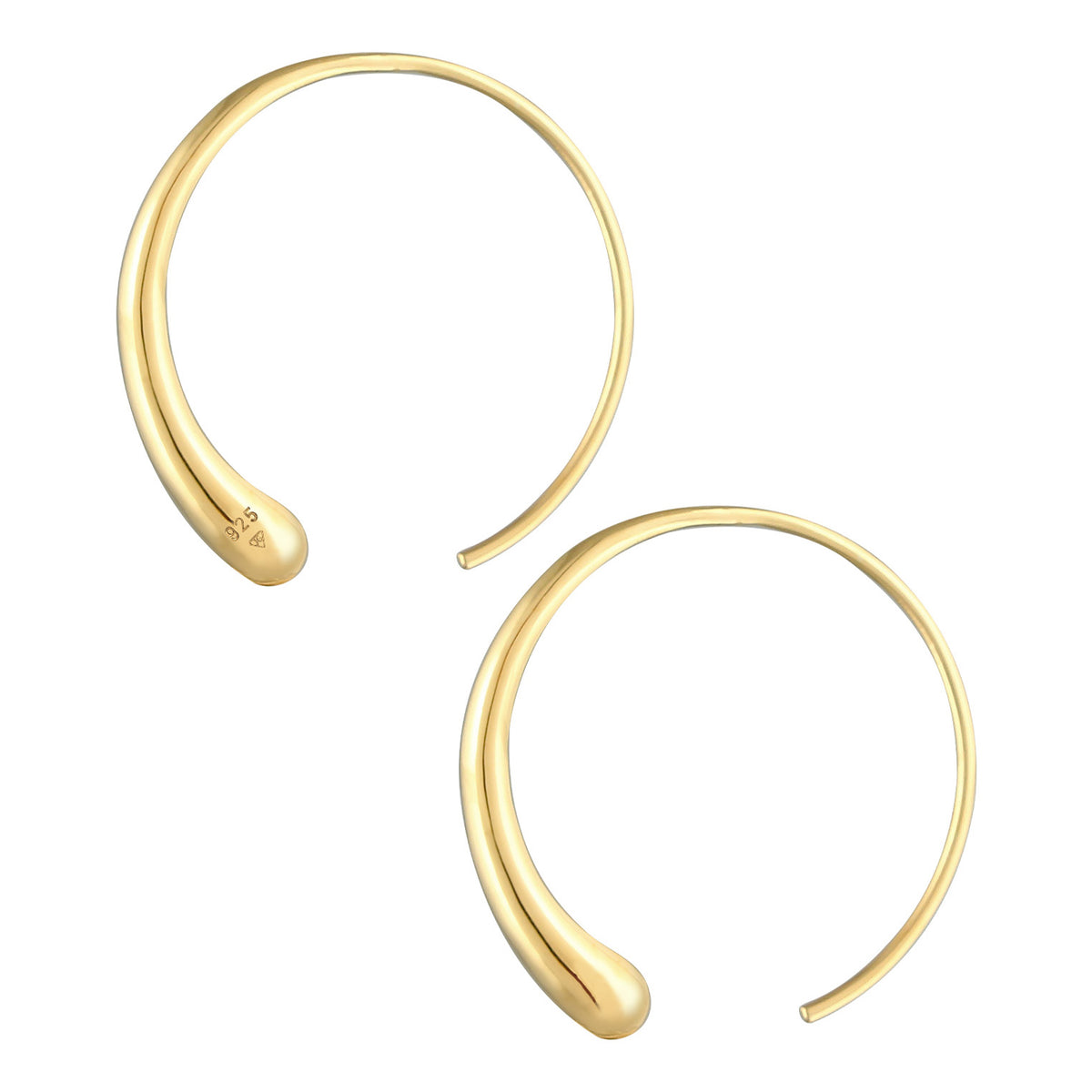 Gold - Elli | Creole Oval Offen | 925er Sterling Silber