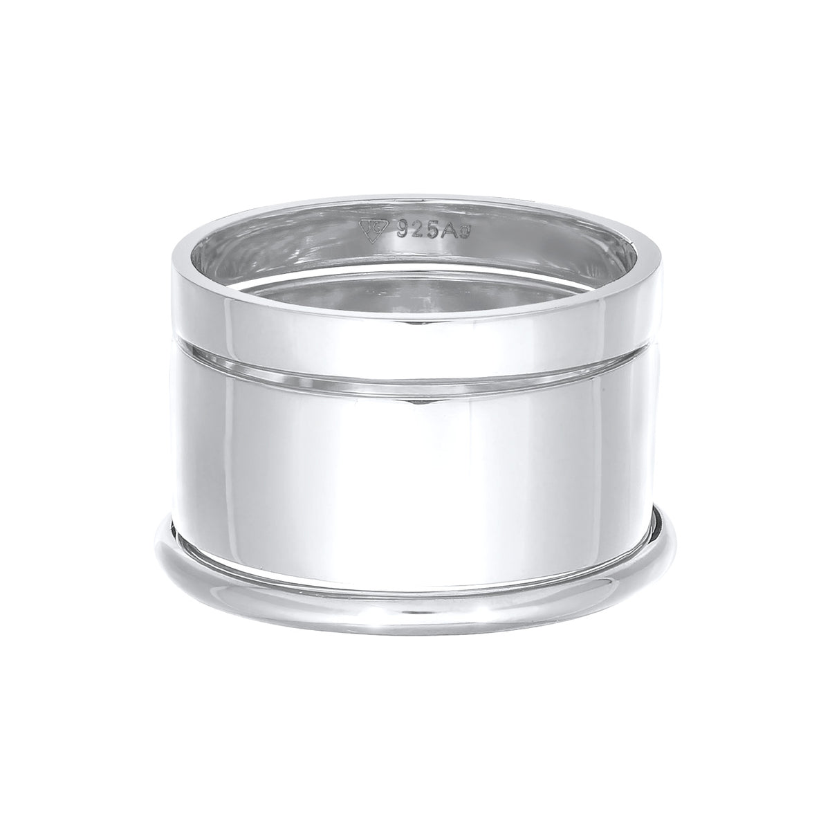 Silber - Elli | Bandring 3er Set Breit & Schmal | 925er Sterling Silber