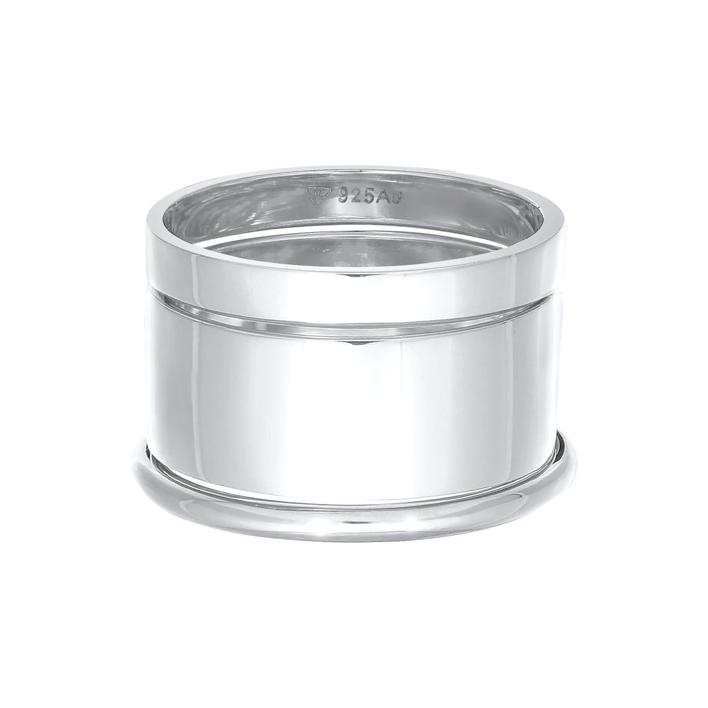 Silber - Elli | Bandring 3er Set Breit & Schmal | 925er Sterling Silber