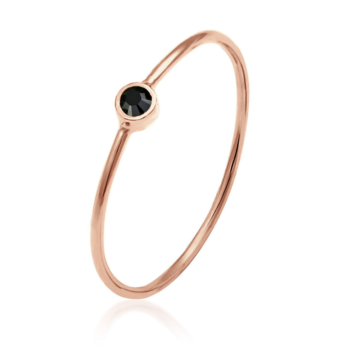 Roségold - Elli | Ring | Mit Kristallen von Swarovski® (Schwarz) | 925 Sterling Silber Rosévergoldet