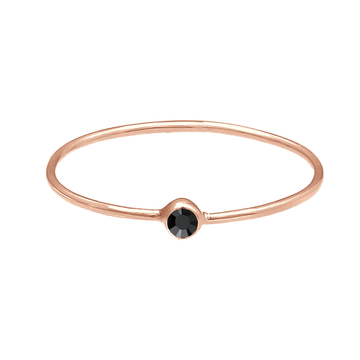 Roségold - Elli | Ring | Mit Kristallen von Swarovski® (Schwarz) | 925 Sterling Silber Rosévergoldet