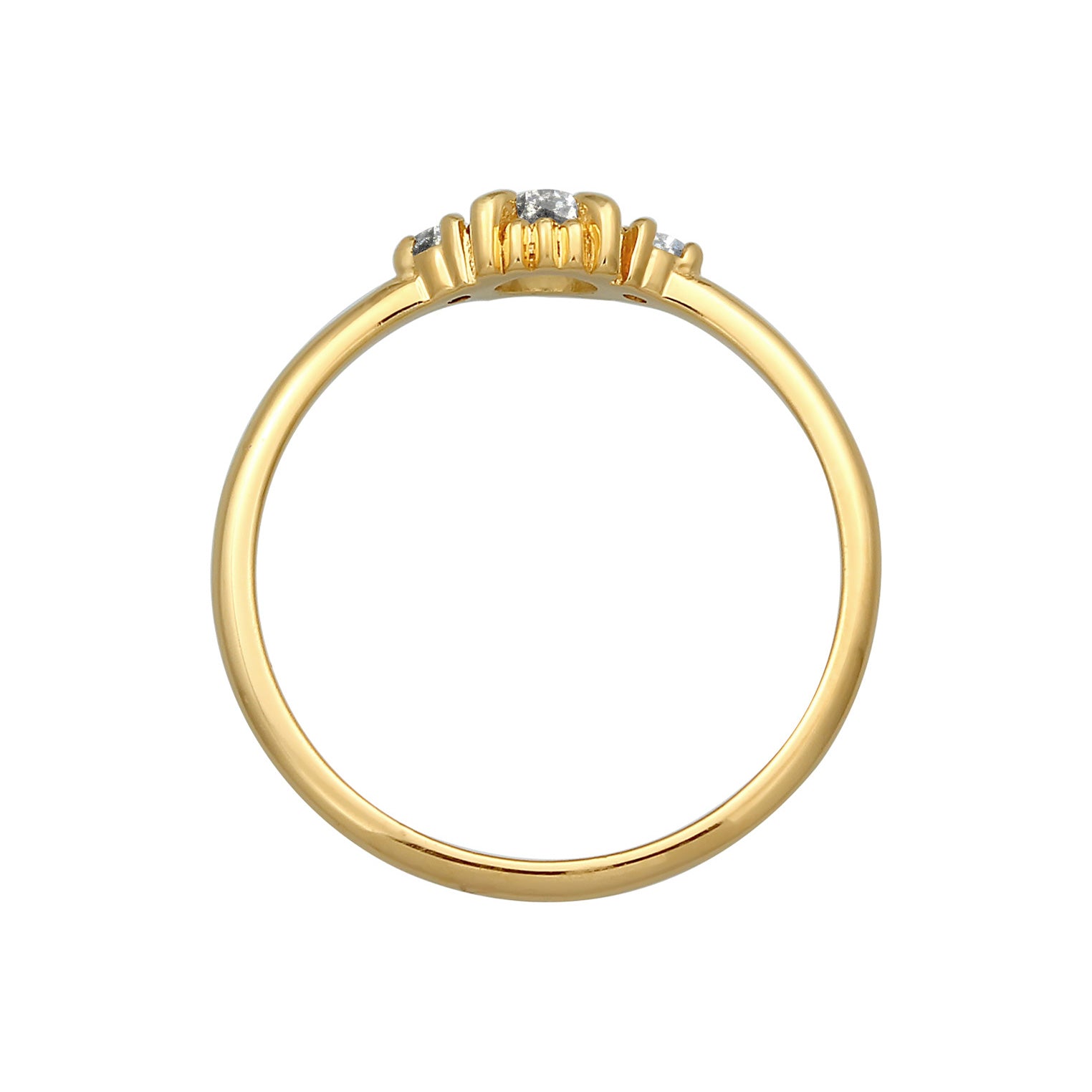 Gold - Elli DIAMONDS | Verlobungsring | Salt & Pepper Diamant (0.11 ct.), Topas (weiß) | 925er Sterling Silber