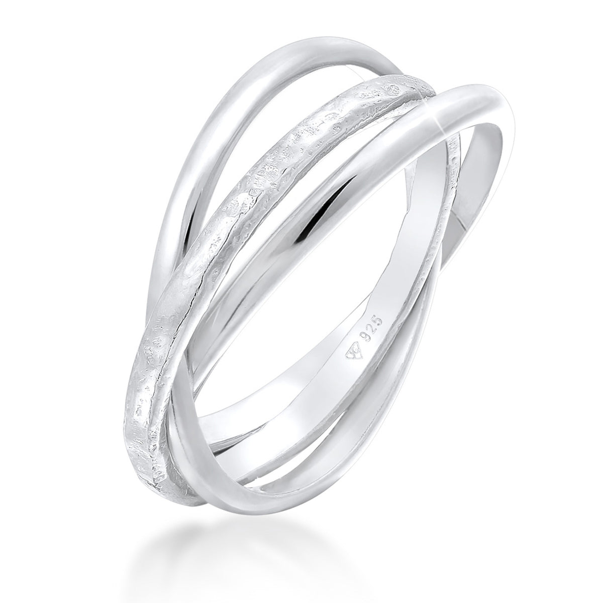 Silber - Elli | Wickelring Strukturiert | 925er Sterling Silber Vergoldet