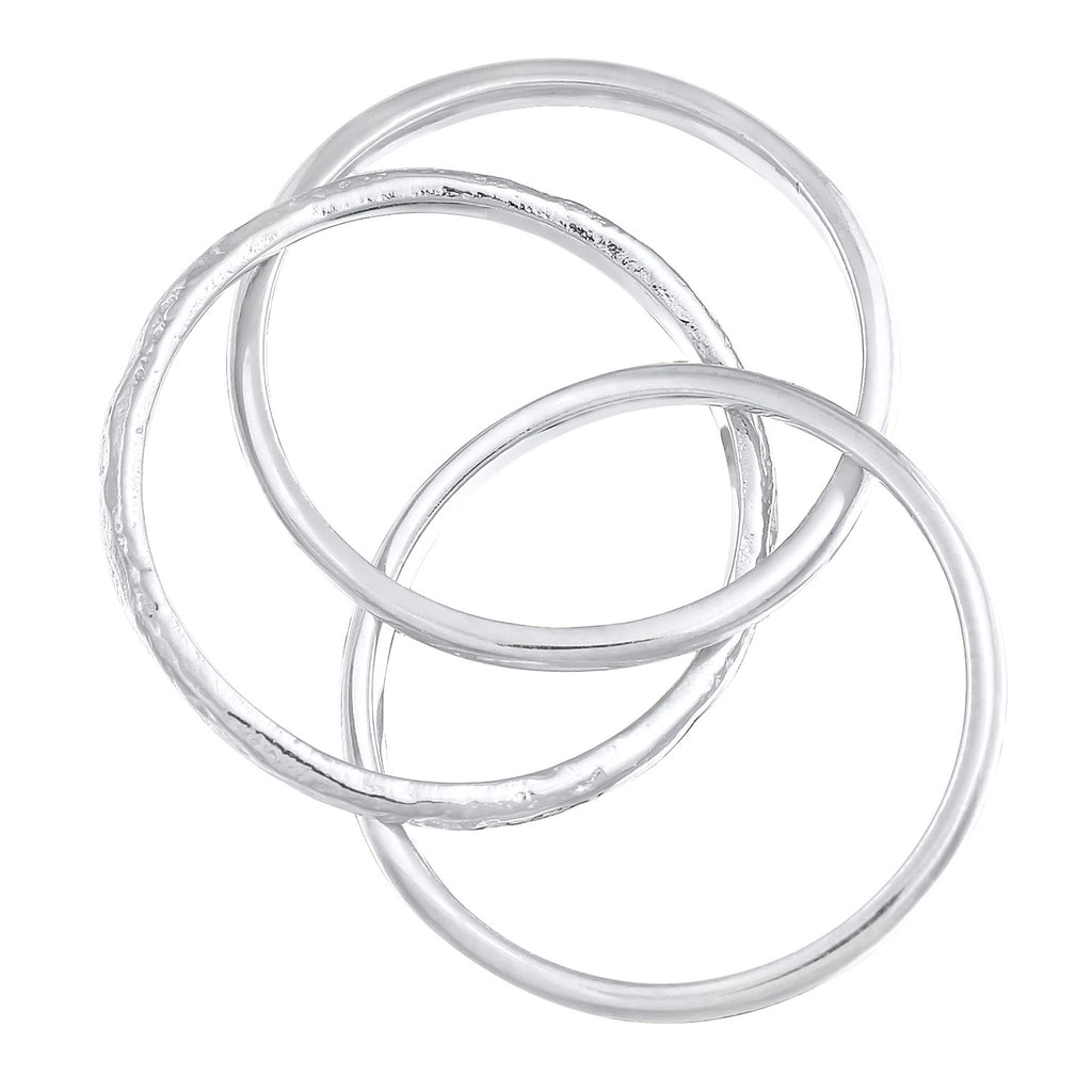 Silber - Elli | Wickelring Strukturiert | 925er Sterling Silber Vergoldet