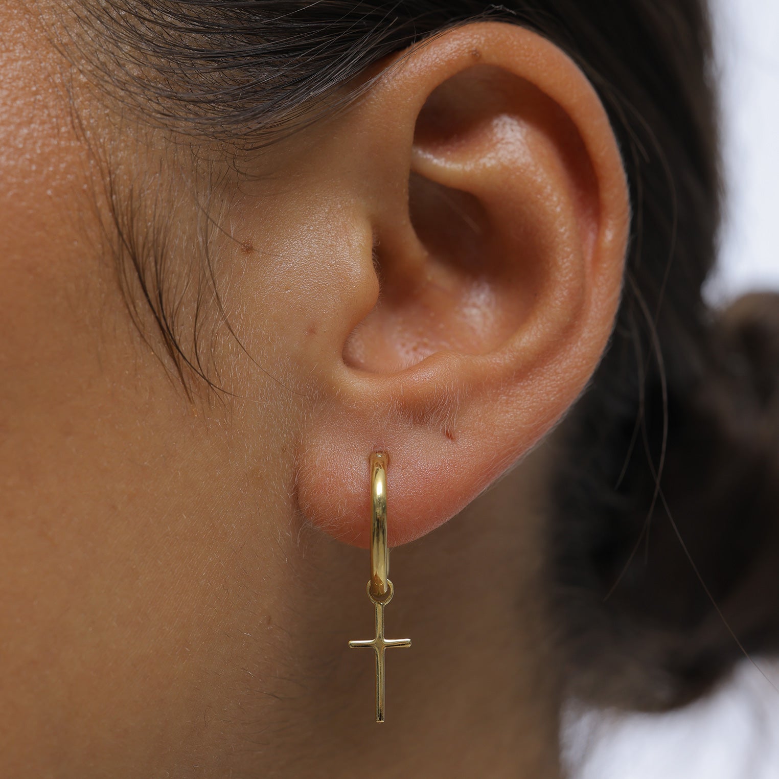 Hoop earrings cross